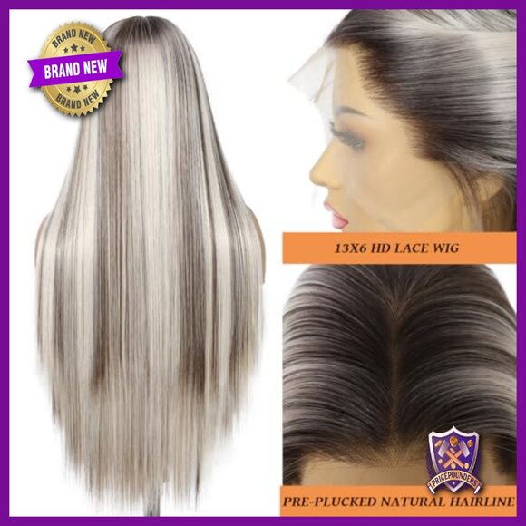 Long Straight Lace Front Wig 26in Heat Resistant Synthetic Glueless